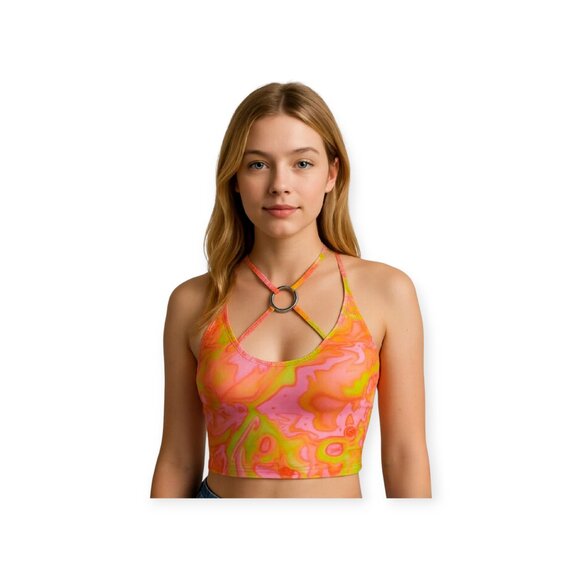 Dolls Kill Y2K Kaleidoscope Halter Top size XS EUC - Picture 11 of 11